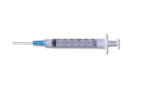 BD Syringe 3ml 25 Gauge 1 Inch Needle 100/box