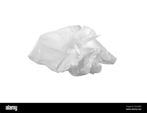 Used Screwed Paper Tissue Isolated On White Background Crumpled Tissue