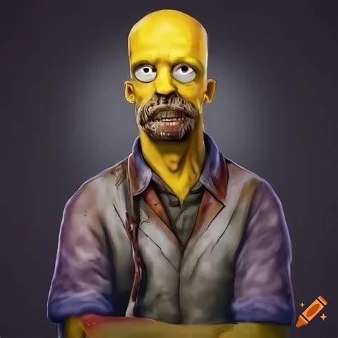 Realistic Digital Art Of A Zombie Version Of Homer Simpson On Craiyon