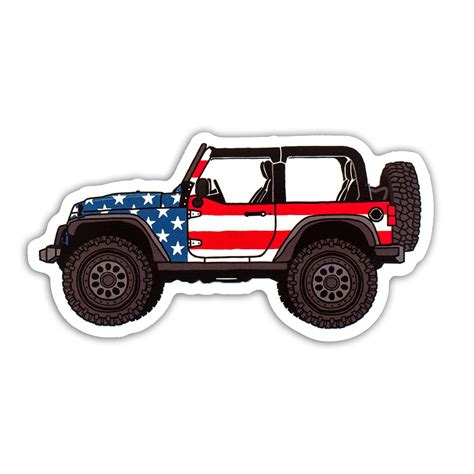 Jeep Usa Flag Sticker Jedco