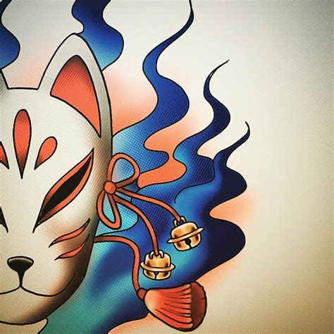 Japanese Fox Mask Tattoo