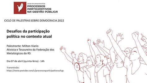 Ciclo sobre a Democracia debate participação política UFRGS