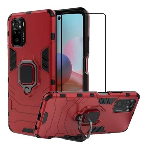 Funda Xiaomi Redmi Note 10 Pro Uso Rudo Ring Case Vidrio 9d Meses