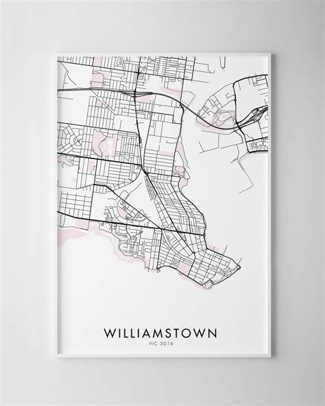 Melbourne Williamstown Map Print Chelsea Chelsea