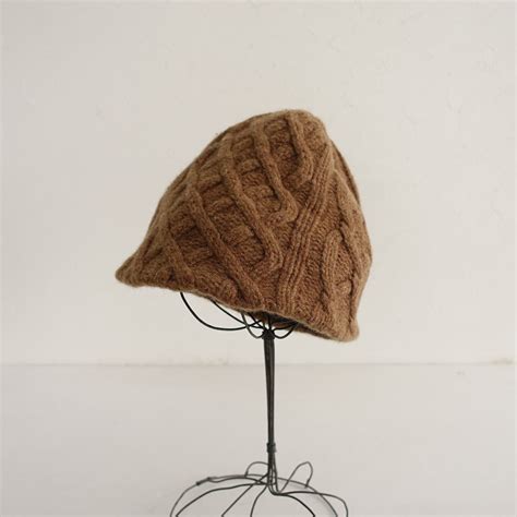 楽天市場マチュアーハ mature ha slant cutting knit cap aran 2 lamb wool ウールニット帽 中古42L42ブランド古着買取drop