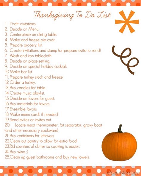 Thanksgiving Prep List