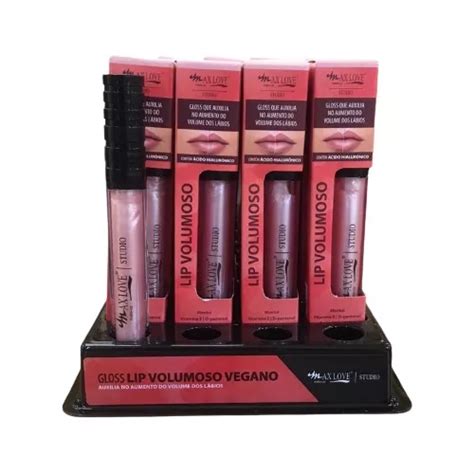 Box C 32 Unidades Gloss Labial Max Love Lip Volumoso Parcelamento Sem