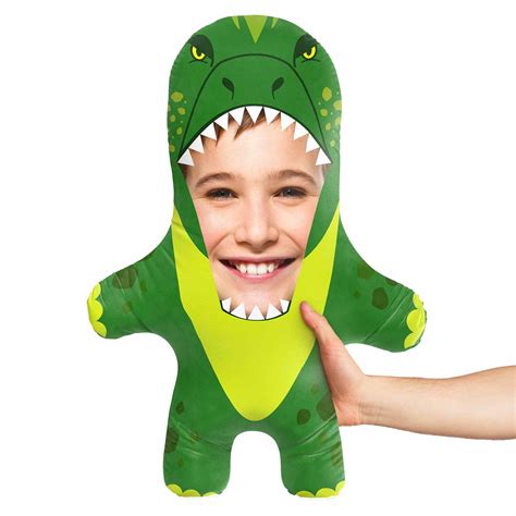 Dinosaur Face Pillow Cushion | Personalised Dinosaur Doll – Snugzy