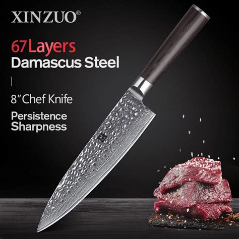 Xinzuo 8 Polegada Kiritsuke Faca Do Chef 67 Camadas De Aço Damasco