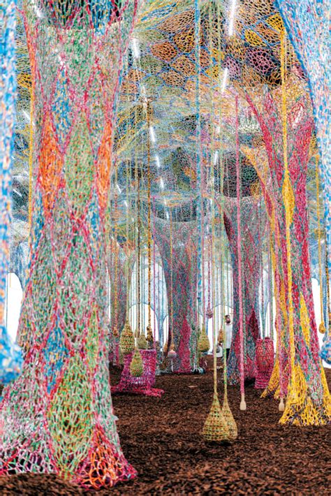 ernesto neto debuts largest sculpture   career fabric