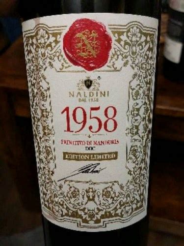 Naldini 1958 Edition Limited Primitivo Di Manduria Vivino US