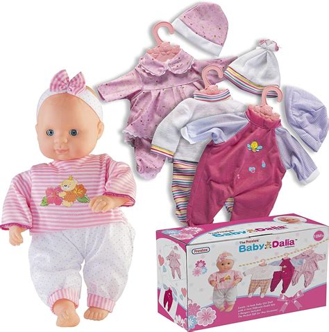 Prextex 12-Piece Baby Doll with Clothes Set – Baby Dalia 14-Inch Girl ...