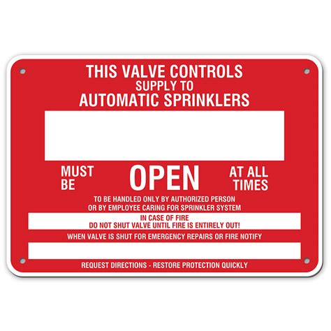 Valve Controls Automatic Sprinklers Must Be Open Sign My Sign Station