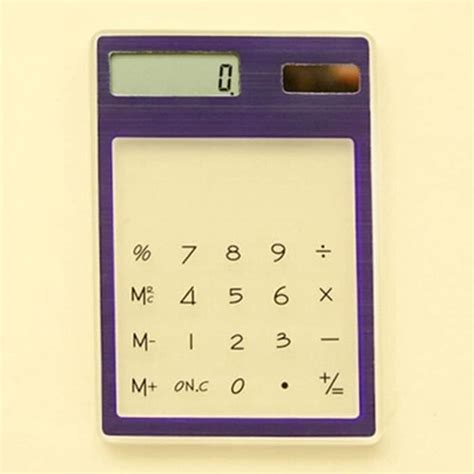 Calculatrice Lcd Cran Tactile Chiffre Ultra Slim Transparent