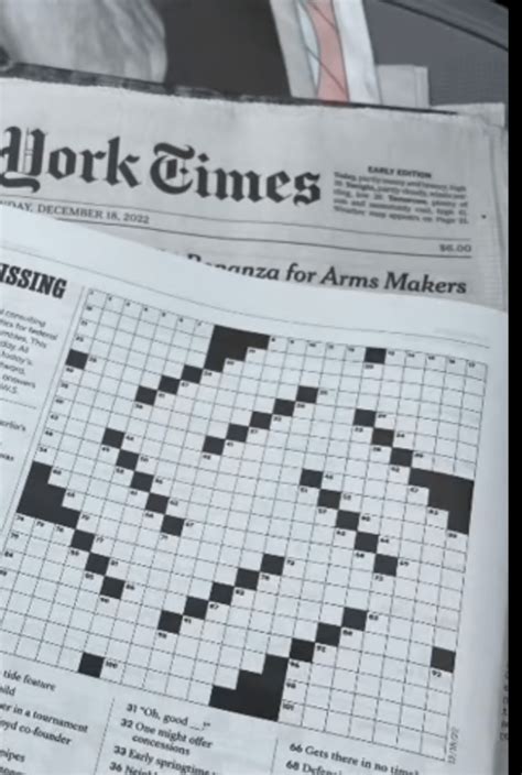 Swastika Shaped Crossword Puzzle From The New York Times On The First