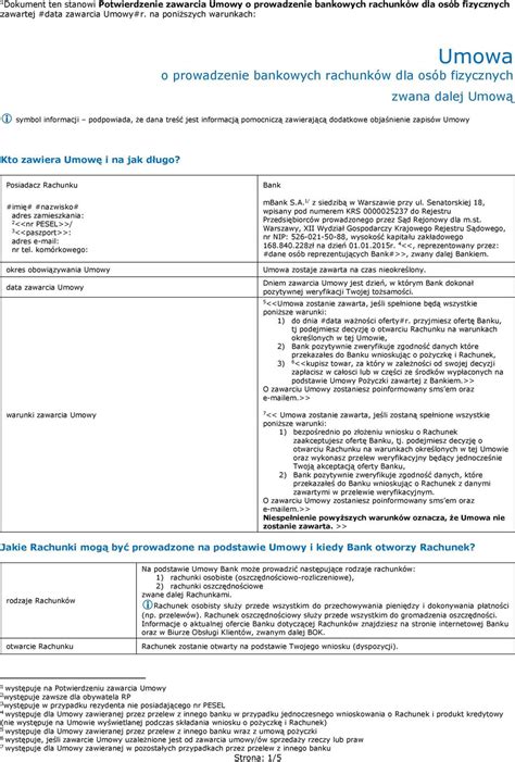 Umowa O Prowadzenie Bankowych Rachunk W Dla Os B Fizycznych Zwana Dalej