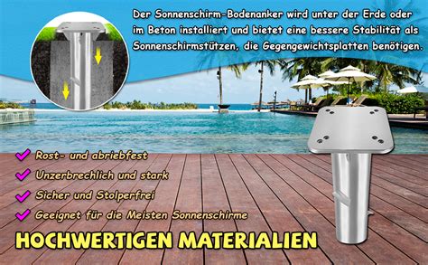 Subtlety Support De Parasol Universel En Acier Inoxydable Support De