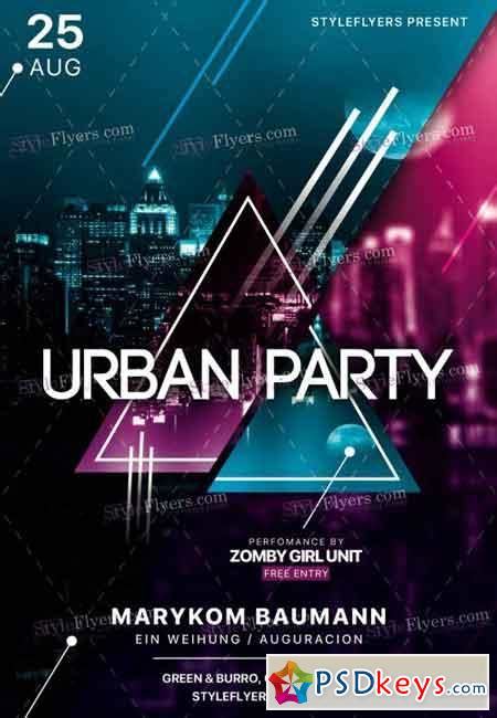 Urban Party Psd Flyer Template 3 Free Download Photoshop Vector Stock