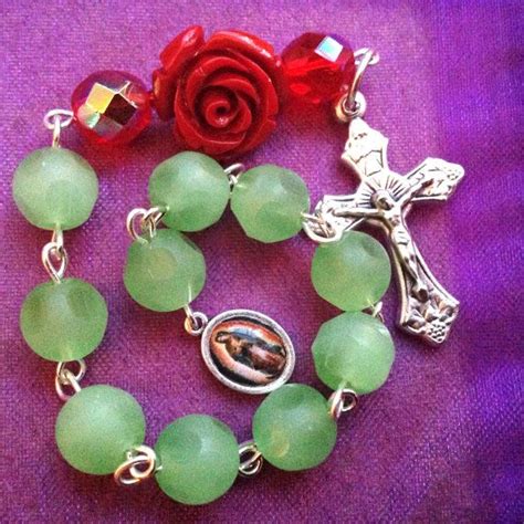 Rose Pocket Rosary Handmade Single Decade Tenner Chaplet Etsy