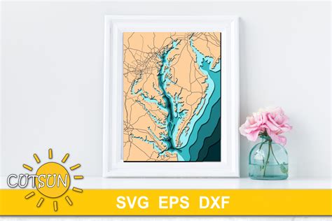 Layered Chesapeake Bay Svg Eps Dxf 6 Layers Cricut Etsy Canada