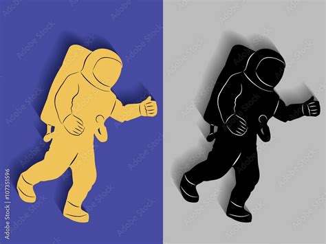 Silhouette of astronaut, vector drawing Stock Vector | Adobe Stock