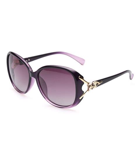 UV400 Sunglasses Women Oversized - Polarized / Purple - CD12GSXQWQP