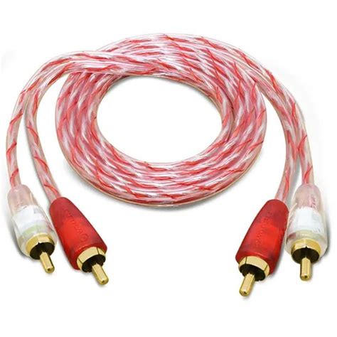 Cabo Coaxial RCA Série Bronze 1 Metro Vermelho e Branco Banhado a Ouro