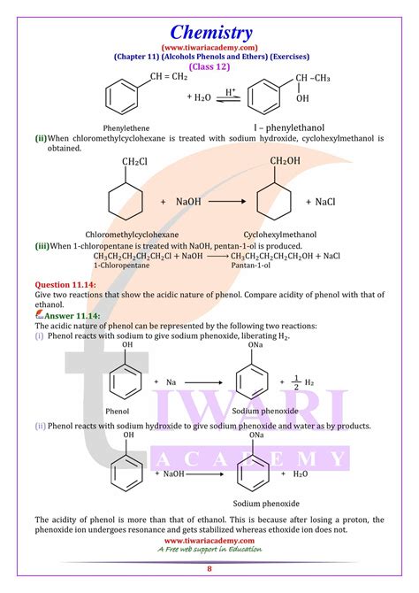 Ncert Solutions For Class Chemistry Chapter Alcohol Phenol Ether