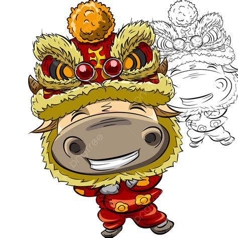 Ox Png Picture Chinese Trend Of The Ox Happy Ox Lion Dance New Year