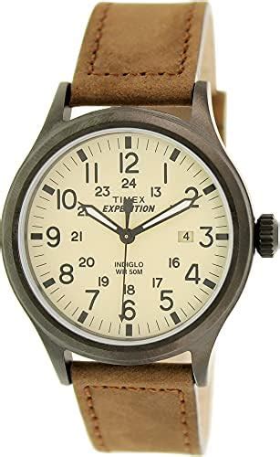 Timex Men S Expedition T49963 Brown Leather Analog Quartz Dress Watch Timex Mx