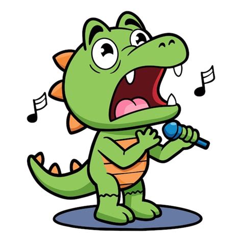 Premium Vector A Crocodile Singing A Sad Song