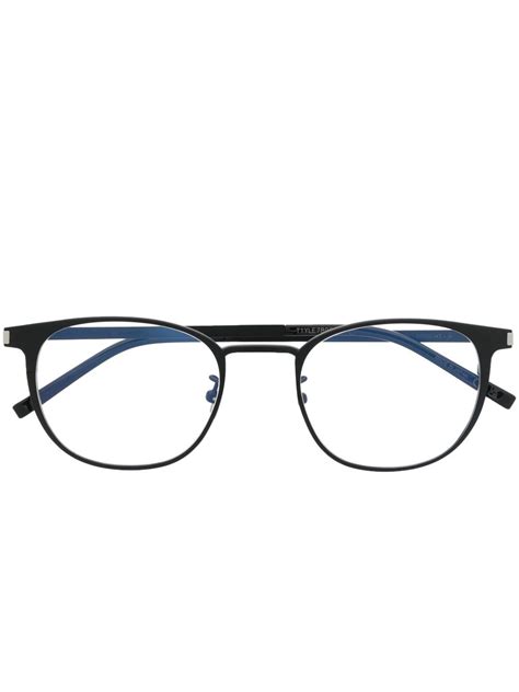 Saint Laurent Brille Mit Rundem Gestell In Black Modesens