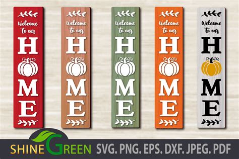 Fall Porch Sign SVG Bundle Vertical Round Signs For Home Farmhouse