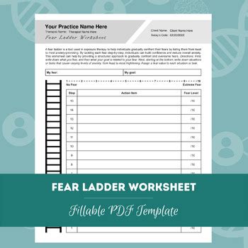 Fear Ladder Worksheet Fillable Pdf Template By Therapybypro Tpt