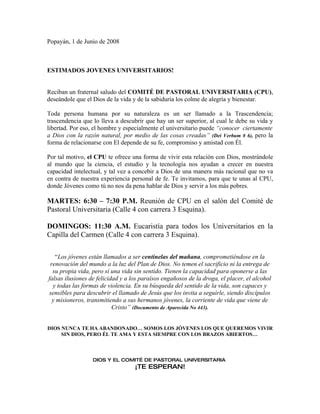 Carta Pastoral Universitaria PDF