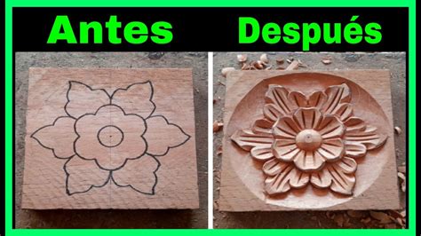 Como Hacer Una Flor Con Hojas Tallado En Madera Con Las Gubias Y A Mano