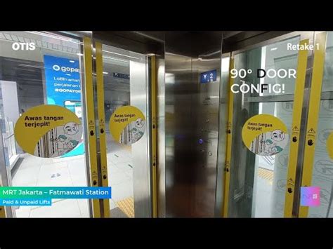 OTIS GeN2 Traction Elevators With Foot Pedals MRT Jakarta Fatmawati