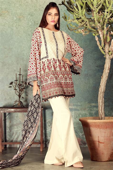 Khaadi Unstitched 3 Piece Mid Summer Collection 2017 A17510 Beige