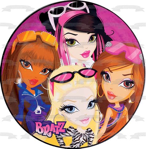 A Plate With Three Barbie Dolls On It One Is Wearing Sunglasses And