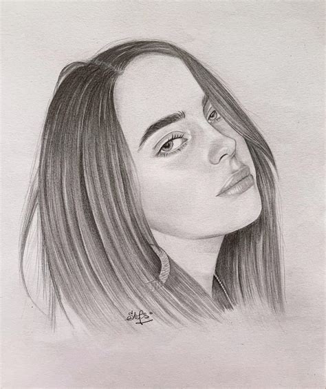 Billie Eilish Pencil Drawing By Sinthadj On Deviantart