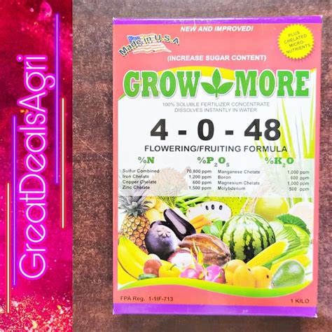 GROW MORE 4 0 48 FOLIAR FERTILIZER 1 KILO BY SAGREX Lazada PH