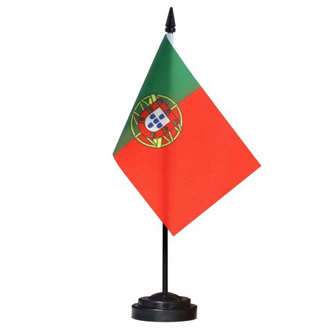 ANLEY Portugal Deluxe Desk Flag Set 6 X 4 Inch Miniature Portuguese