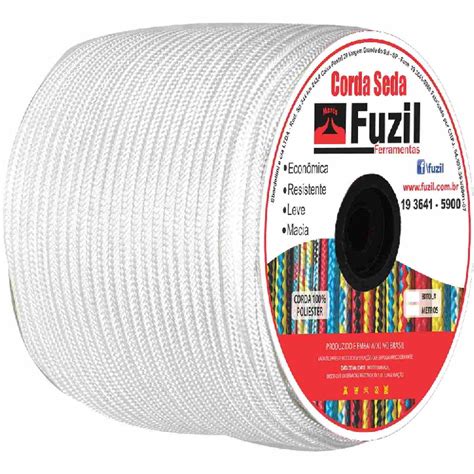 Corda Seda Carretel Branca Virgem Pp 12mm 140m Rolo Fuzil Star