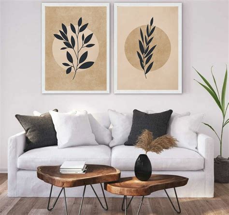 Neutral wall decor Boho wall art Instant Download Leaf Art | Etsy