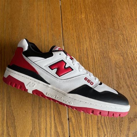 New Balance 550 Red Black & White Brand new out... - Depop