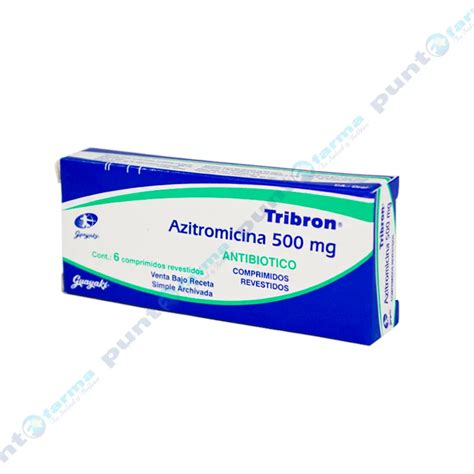 Tribon Azitromicina 500 Mg Caja De 6 Comprimidos Punto Farma