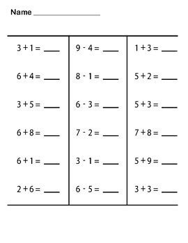 Addition And Subtraction Under By Nulu Press Tpt