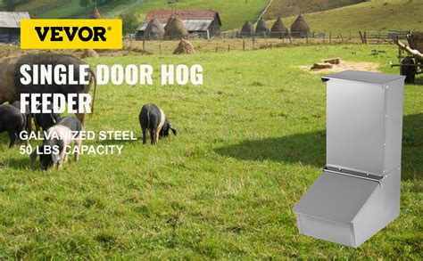 Vevor Hog Feeder Pig Feeders 50 Lbs Single Door Swine Trough With Hog