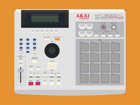 AKAI MPC 2000XL | Illustration by Dmitry Verenich on Dribbble