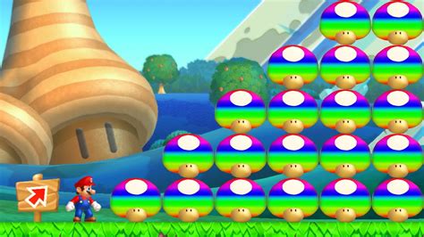 Can Mario Collect 999 Rainbow Giga Mushrooms In New Super Mario Bros U